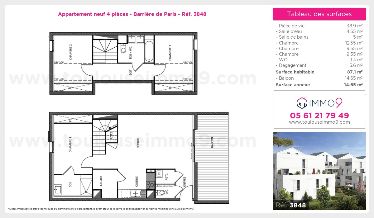 Plan et surfaces, Programme neuf  Référence n° 