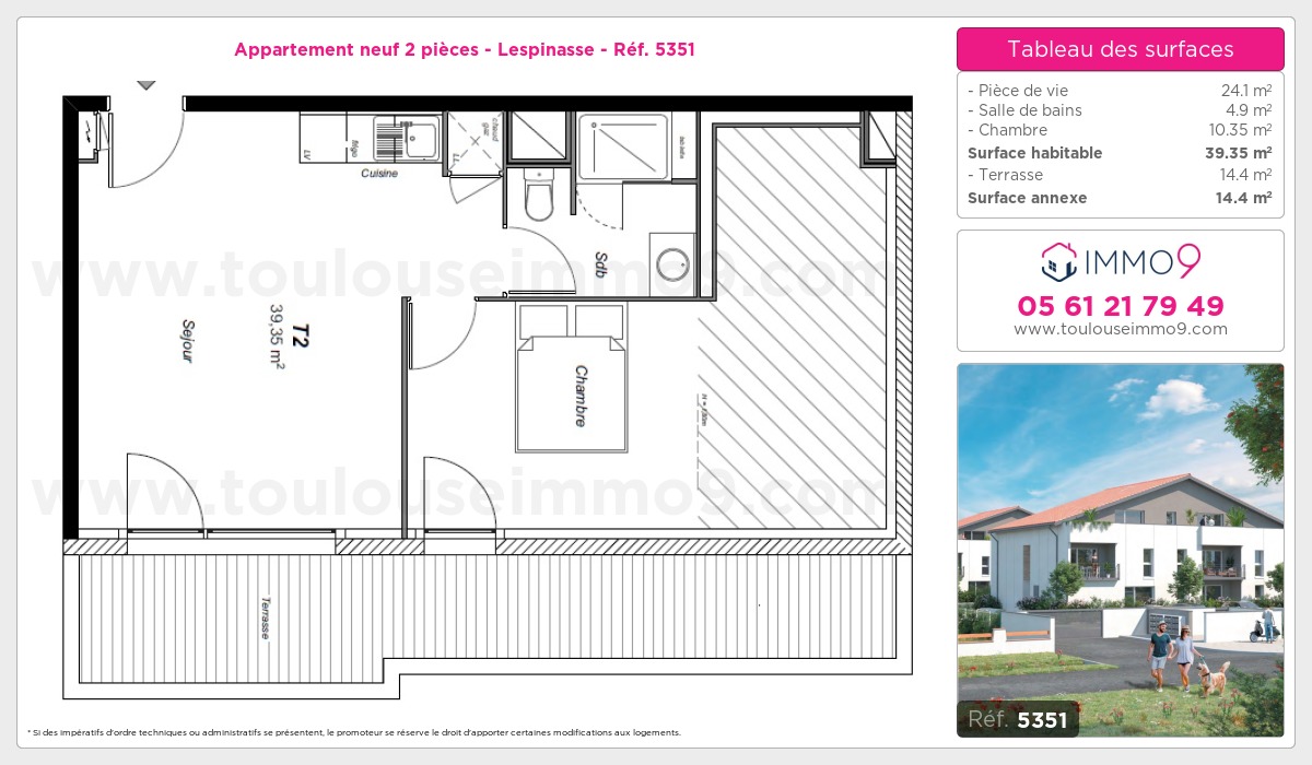 Plan et surfaces, Programme neuf  Référence n° 