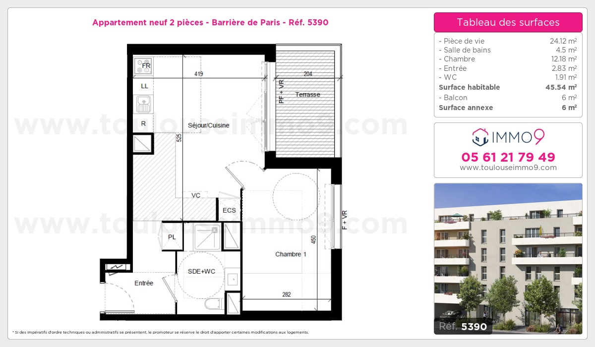 Plan et surfaces, Programme neuf  Référence n° 