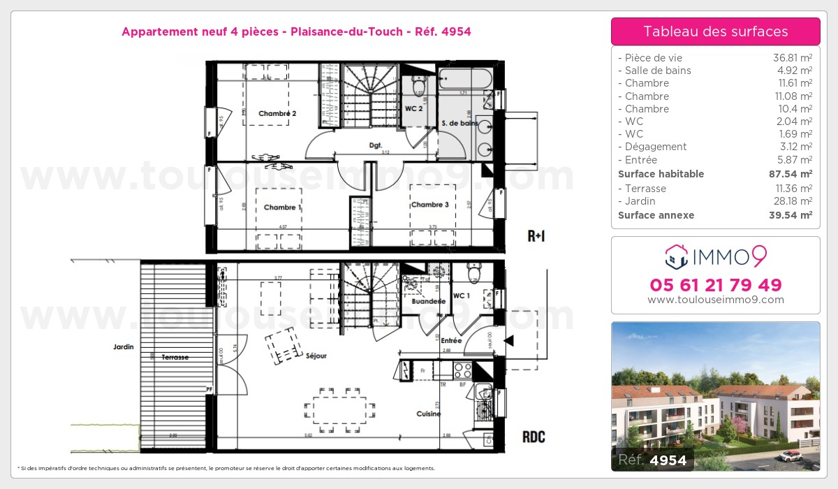 Plan et surfaces, Programme neuf  Référence n° 