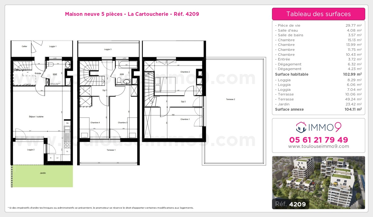 Plan et surfaces, Programme neuf  Référence n° 