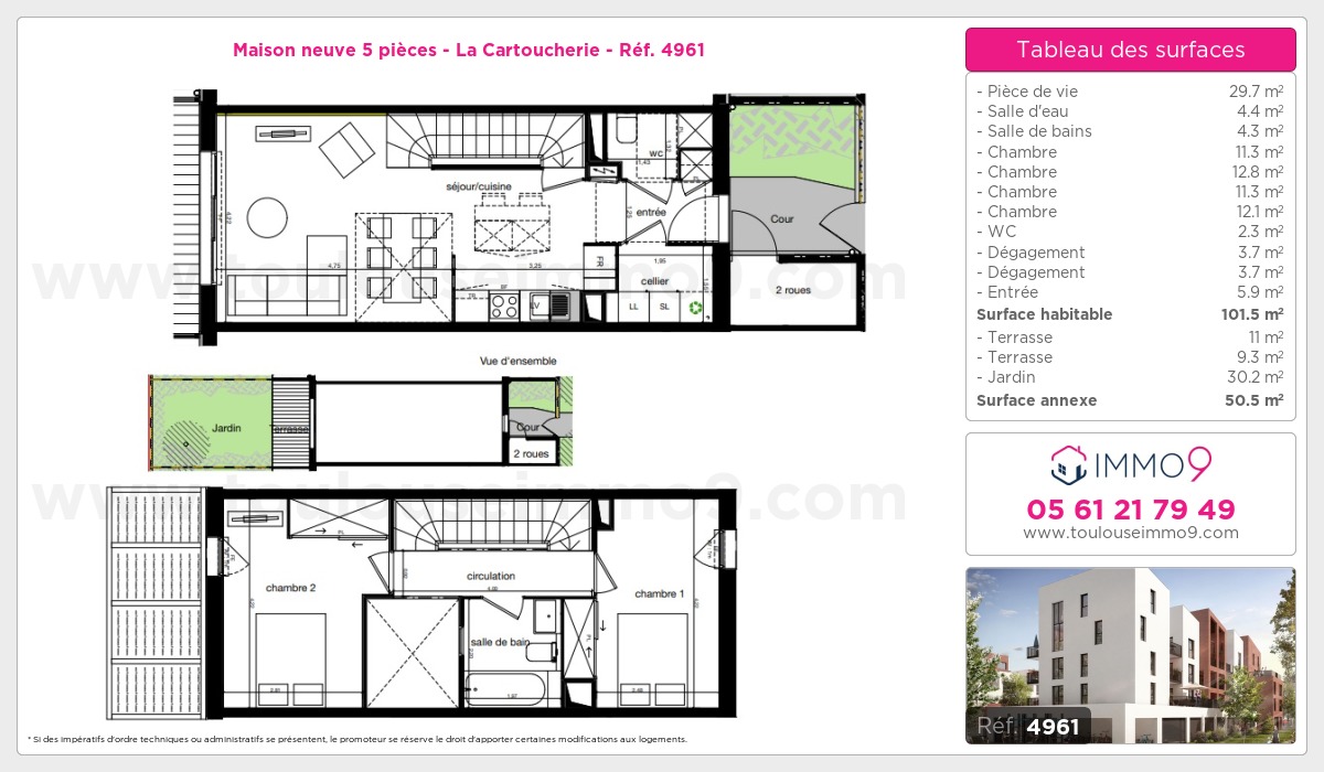 Plan et surfaces, Programme neuf  Référence n° 