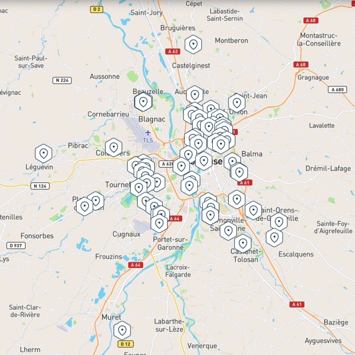 Prix maîtrisé à Toulouse - Carte des programmes éligibles
				au dispositif