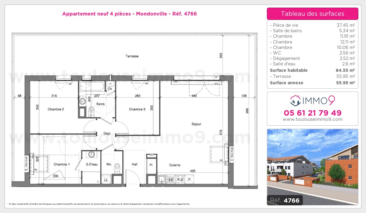 Plan et surfaces, Programme neuf  Référence n° 