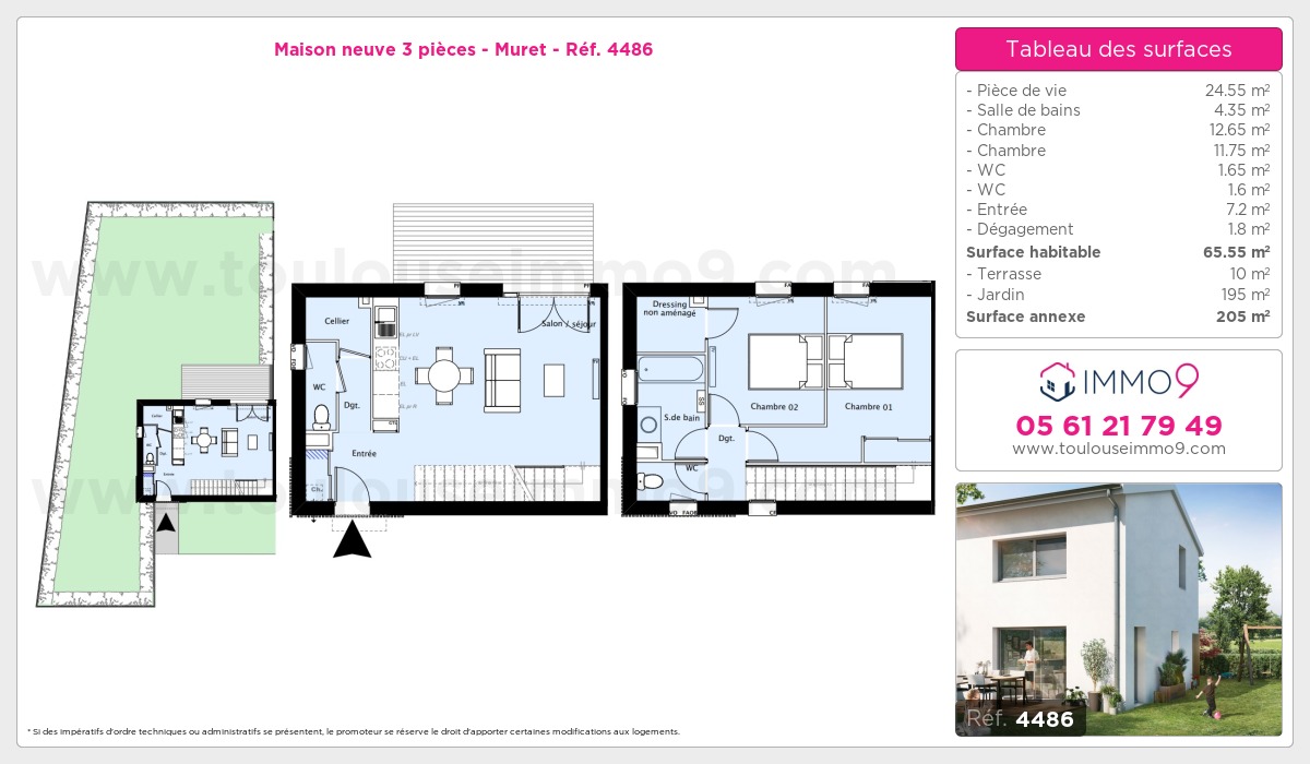 Plan et surfaces, Programme neuf Muret Référence n° 4486