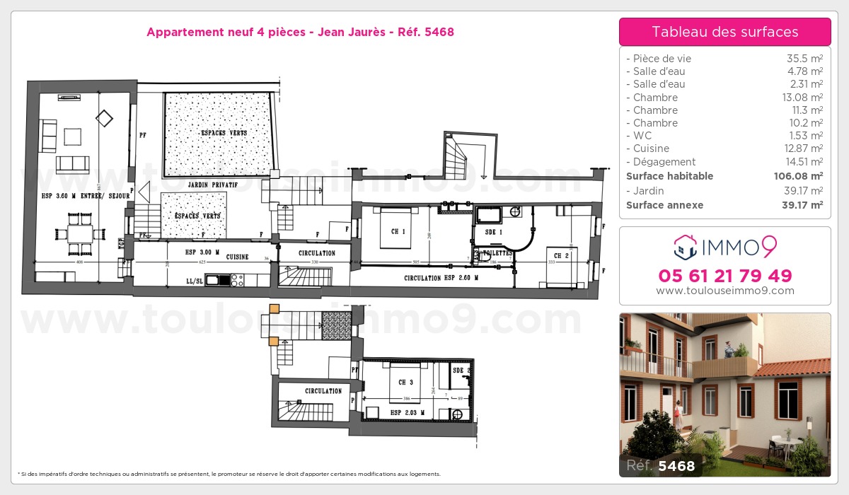 Plan et surfaces, Programme neuf  Référence n° 