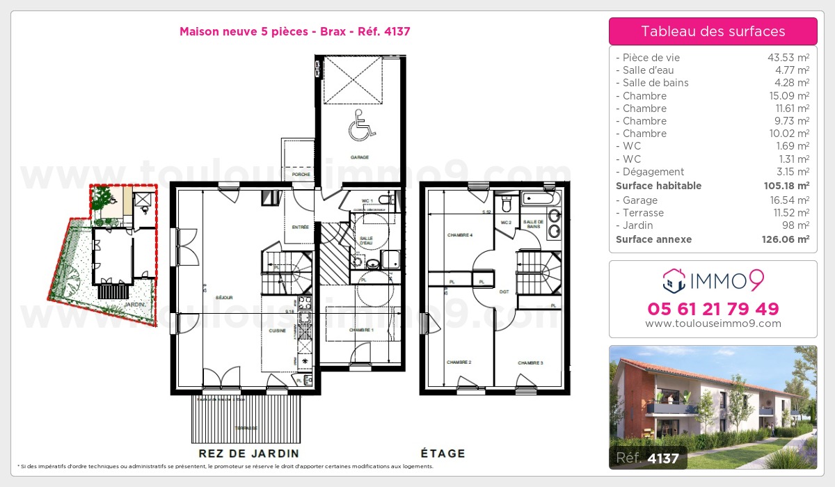 Plan et surfaces, Programme neuf Brax Référence n° 4137