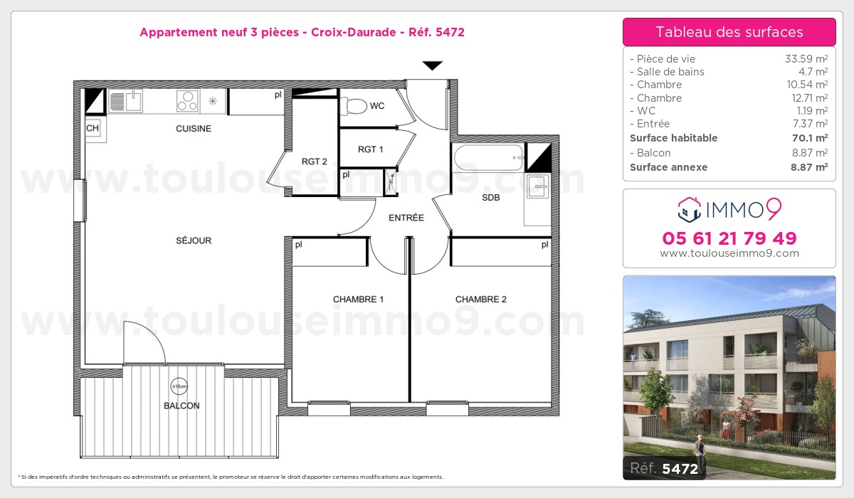 Plan et surfaces, Programme neuf  Référence n° 