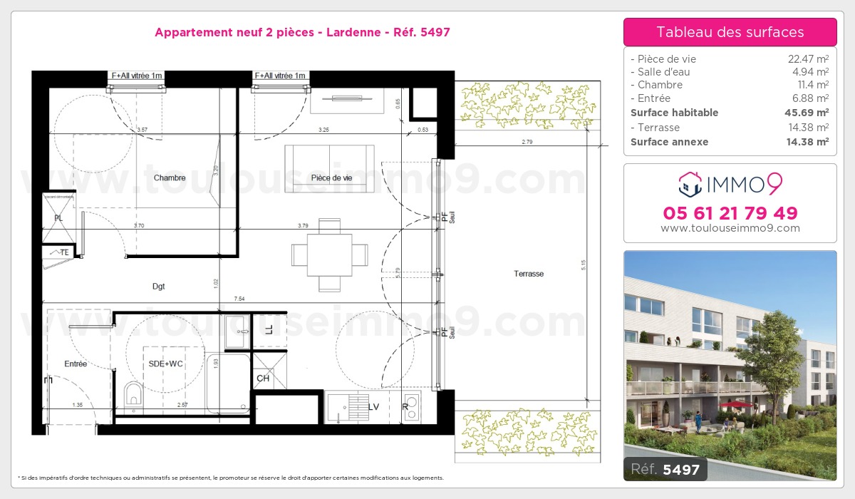 Plan et surfaces, Programme neuf  Référence n° 