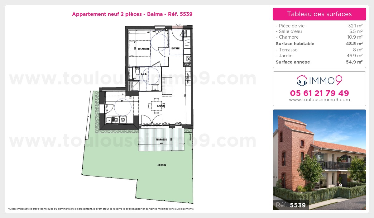 Plan et surfaces, Programme neuf Balma Référence n° 5539