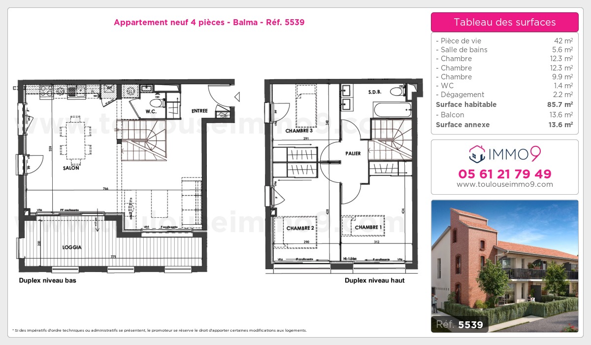 Plan et surfaces, Programme neuf Balma Référence n° 5539