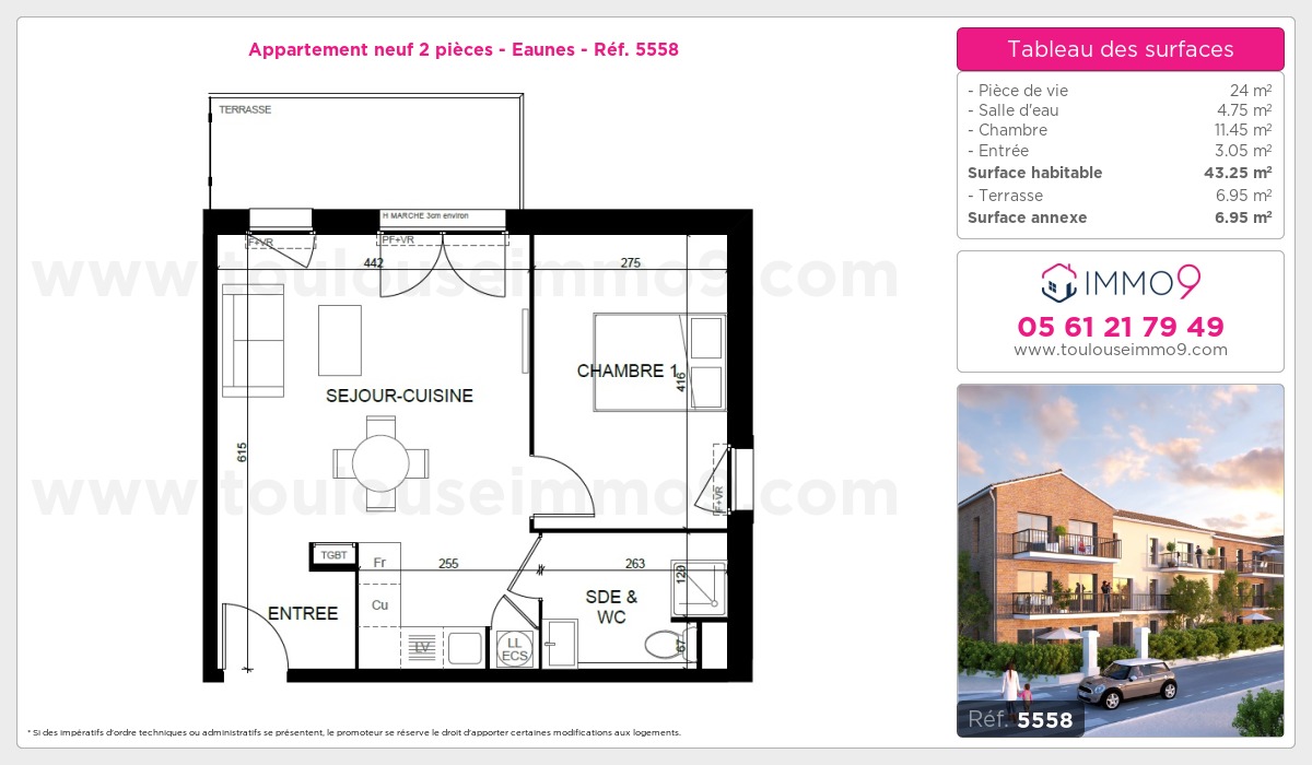 Plan et surfaces, Programme neuf Eaunes Référence n° 5558