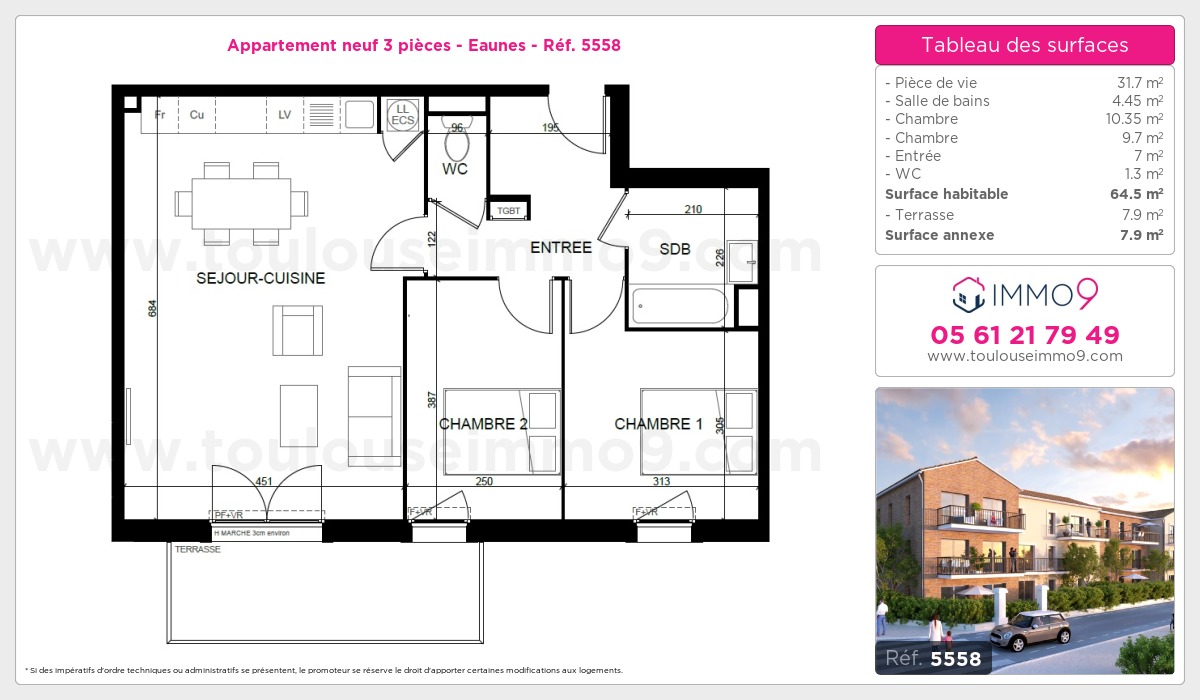 Plan et surfaces, Programme neuf Eaunes Référence n° 5558