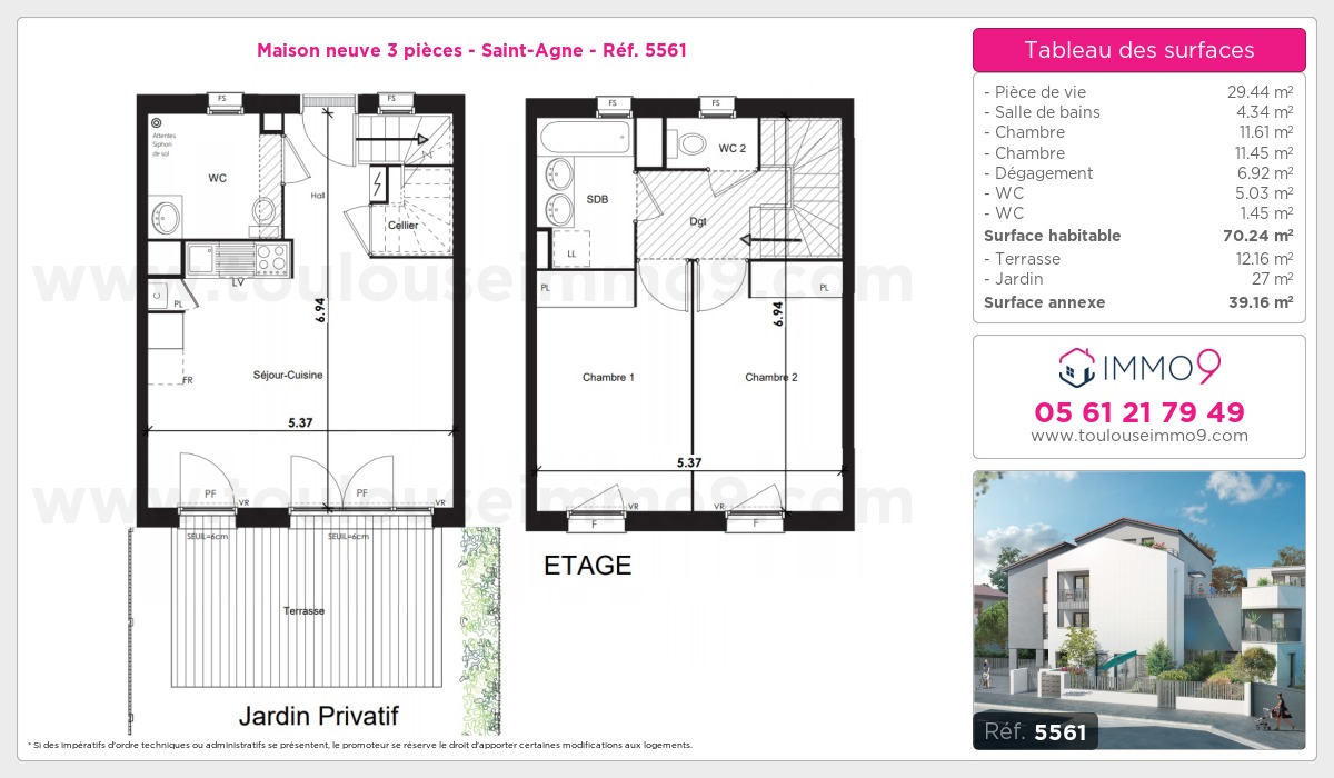 Plan et surfaces, Programme neuf  Référence n° 