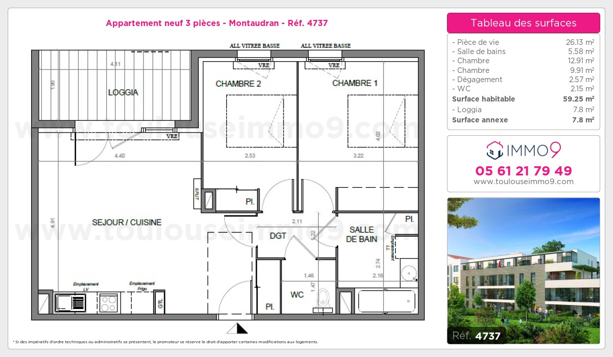 Plan et surfaces, Programme neuf  Référence n° 