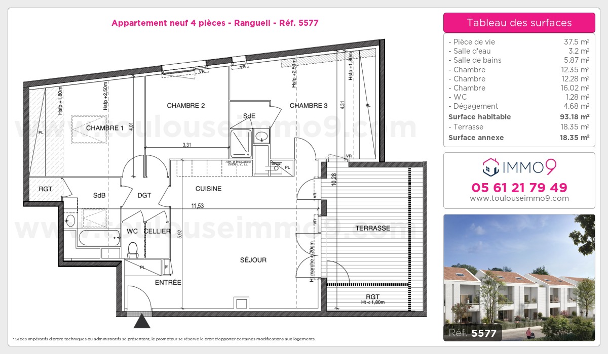 Plan et surfaces, Programme neuf  Référence n° 