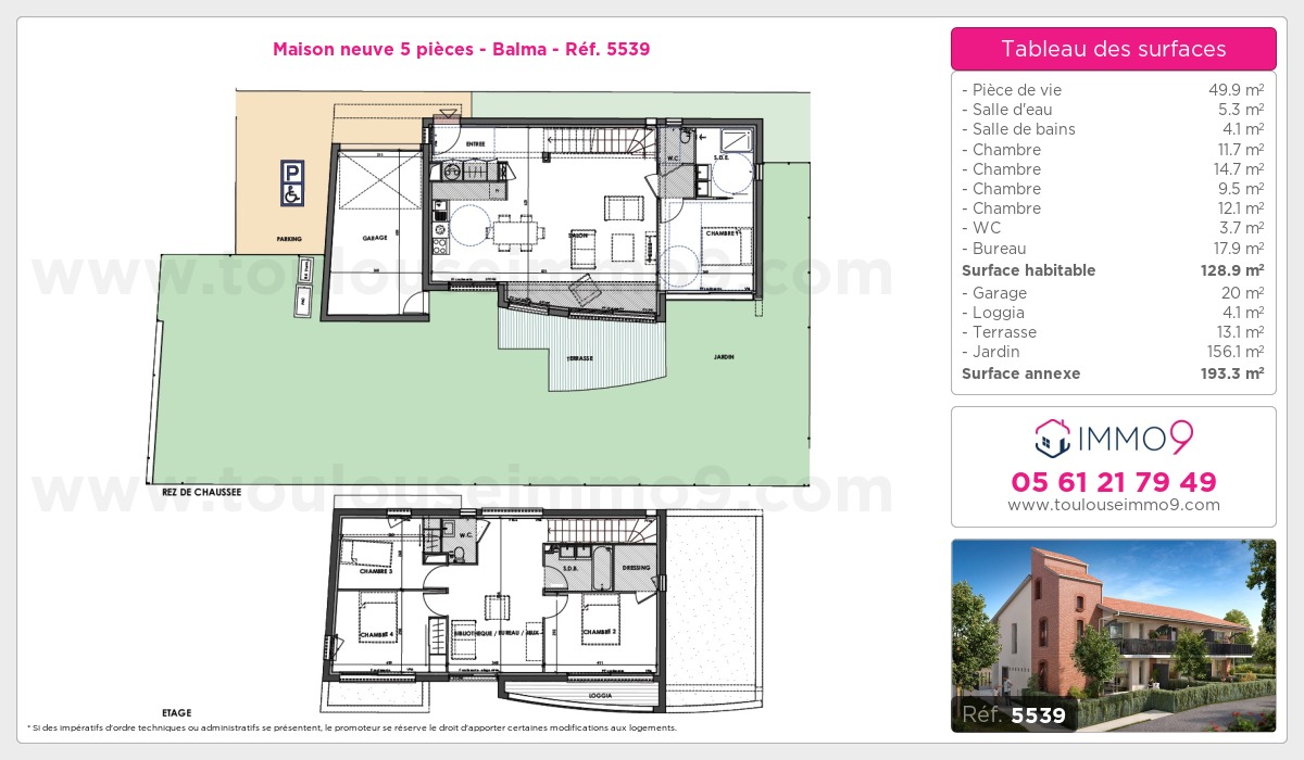 Plan et surfaces, Programme neuf Balma Référence n° 5539