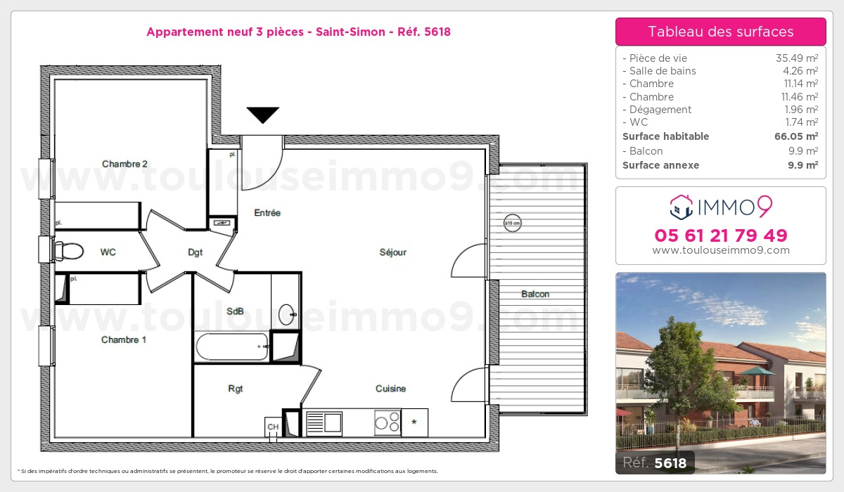 Plan et surfaces, Programme neuf  Référence n° 