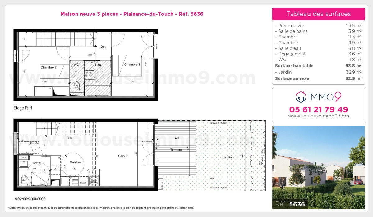 Plan et surfaces, Programme neuf Plaisance-du-Touch Référence n° 5636