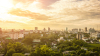 Vue panoramique d'une ville verdoyante