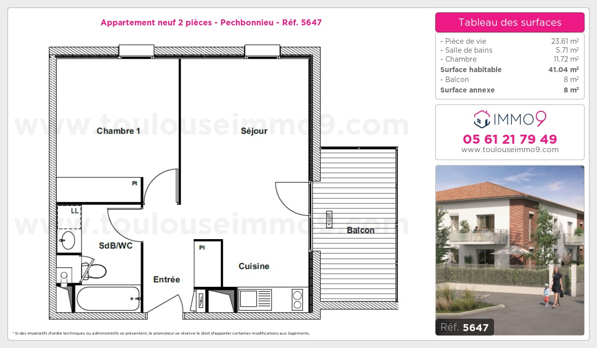 Plan et surfaces, Programme neuf Pechbonnieu Référence n° 5647