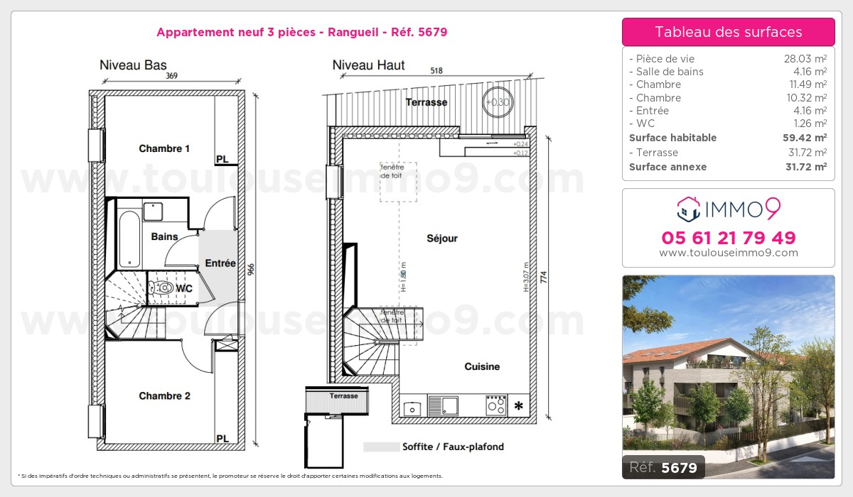 Plan et surfaces, Programme neuf  Référence n° 