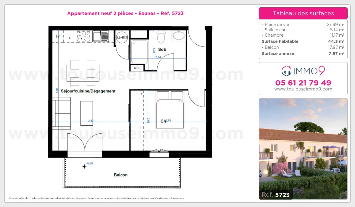 Plan et surfaces, Programme neuf Eaunes Référence n° 5723