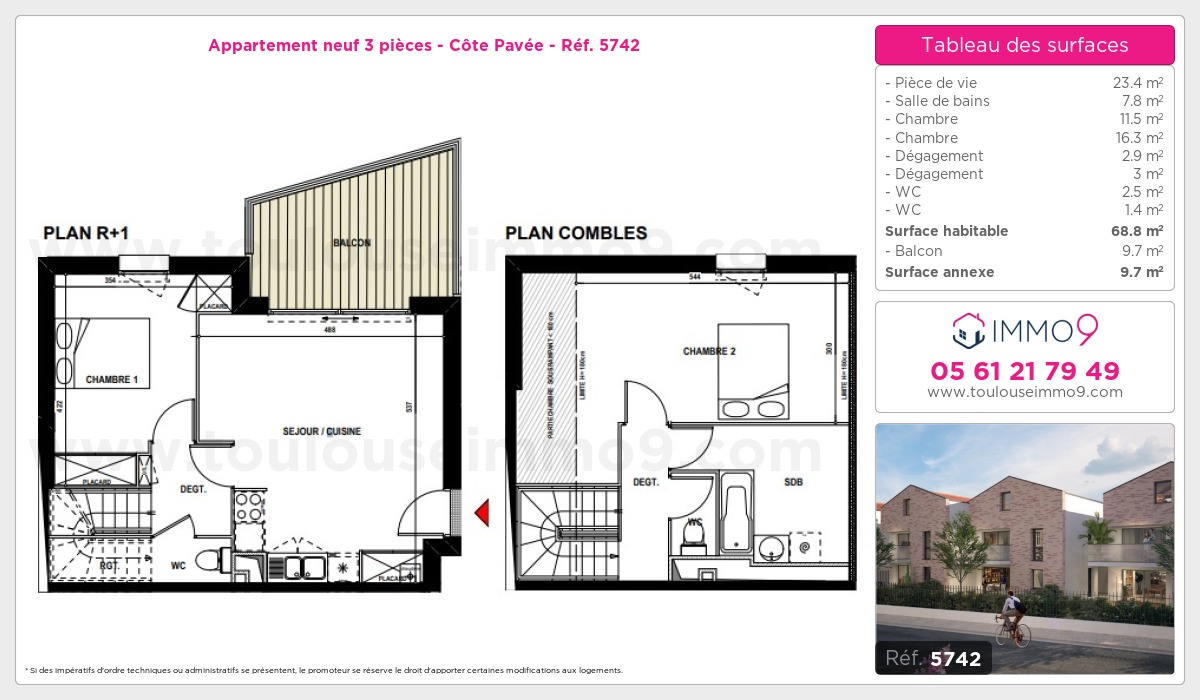 Plan et surfaces, Programme neuf  Référence n° 