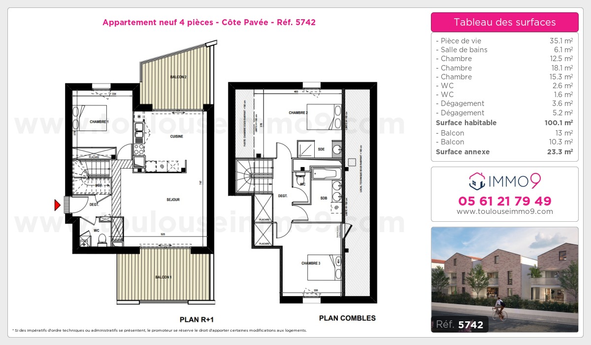 Plan et surfaces, Programme neuf  Référence n° 