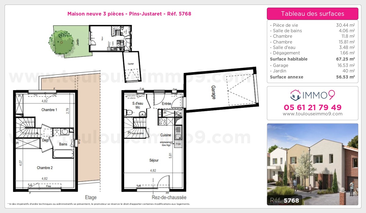 Plan et surfaces, Programme neuf Pins-Justaret Référence n° 5768