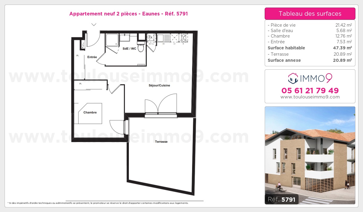 Plan et surfaces, Programme neuf Eaunes Référence n° 5791