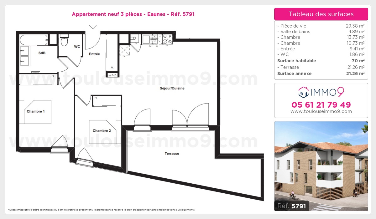 Plan et surfaces, Programme neuf Eaunes Référence n° 5791