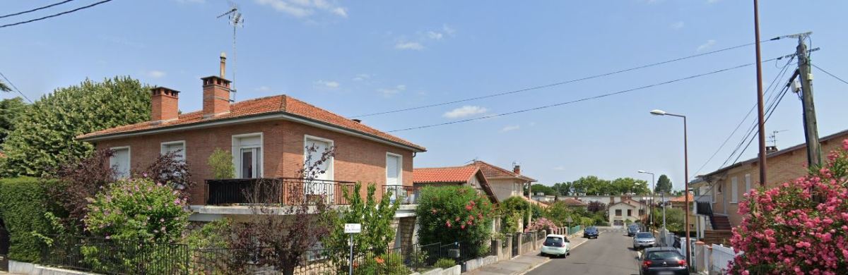 Appartement neuf Roseraie - vue sur une rue résidentielle du quartier de la Roseraie à Toulouse