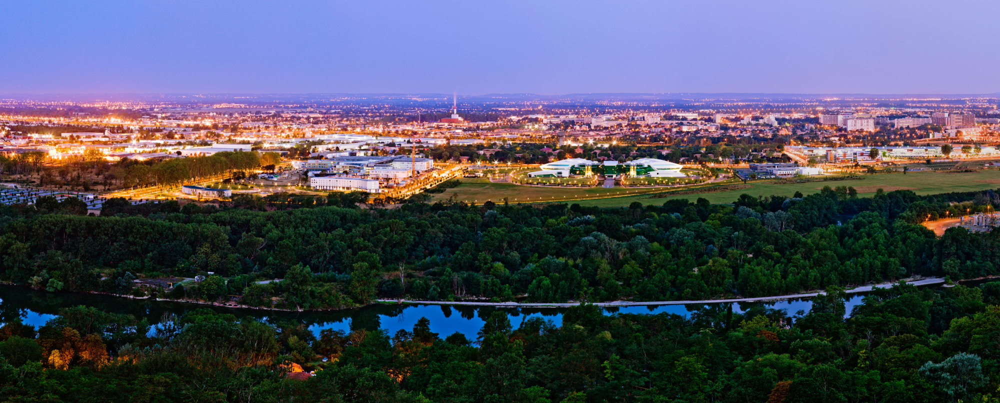 Vue de Toulouse depuis la colline de Pech David