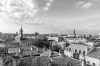 Vue sur les toits de Toulouse en noir et blanc