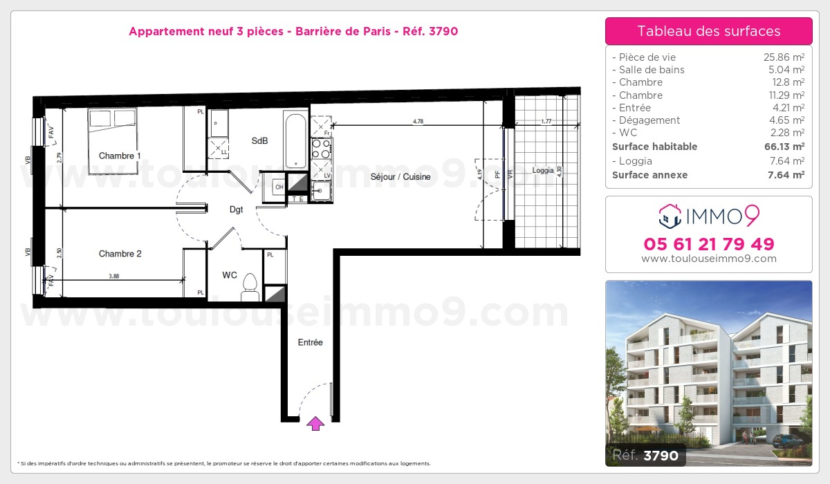 Plan et surfaces, Programme neuf  Référence n° 