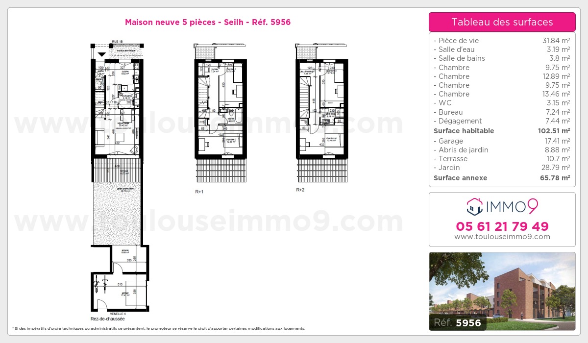 Plan et surfaces, Programme neuf Seilh Référence n° 5956