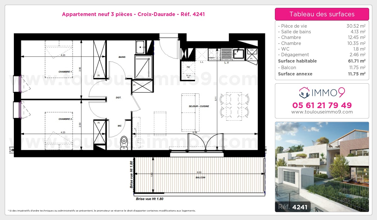 Plan et surfaces, Programme neuf  Référence n° 