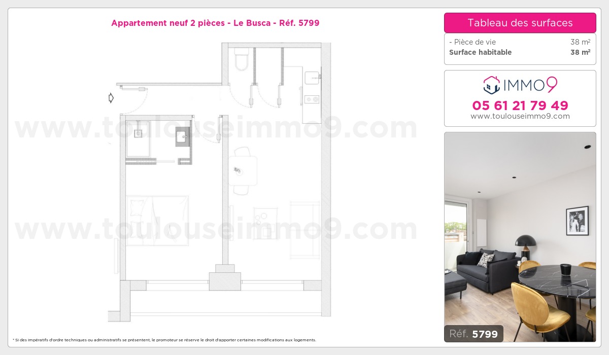 Plan et surfaces, Programme neuf Toulouse : Busca Référence n° 5799