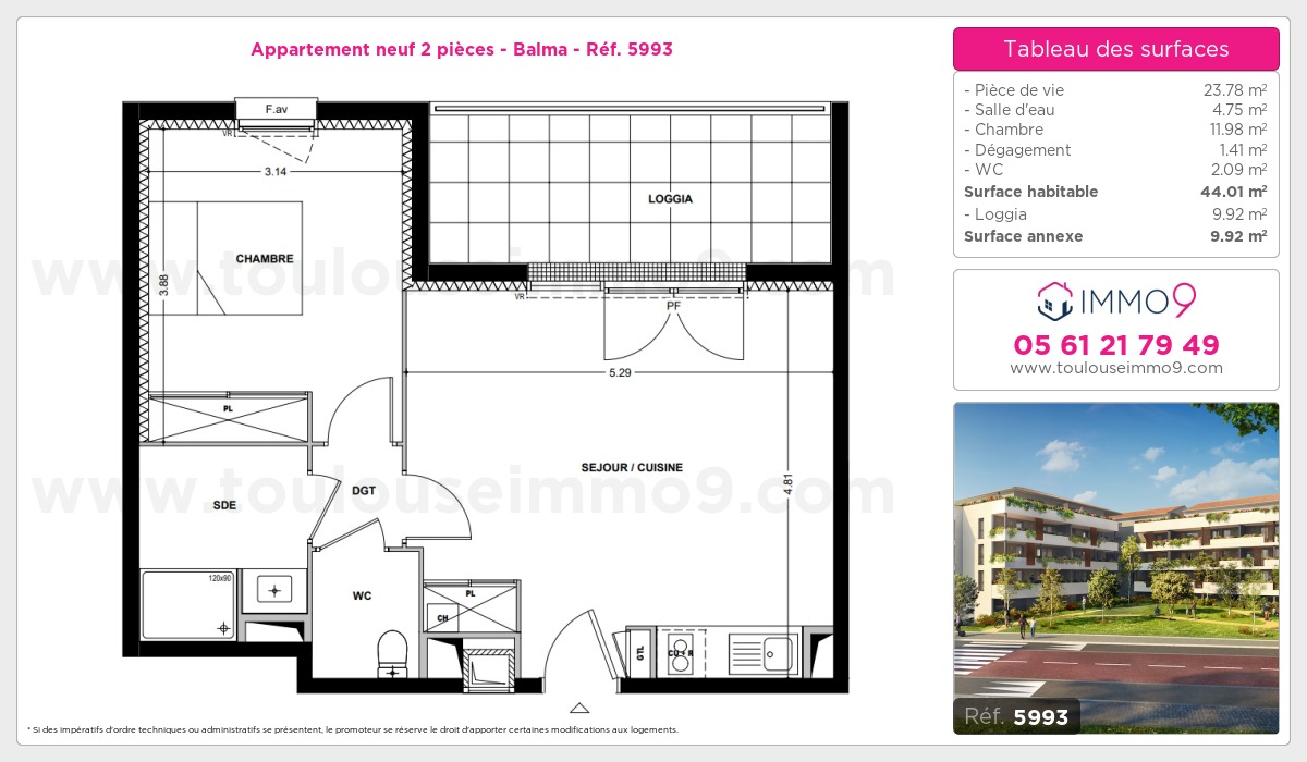 Plan et surfaces, Programme neuf Balma Référence n° 5993