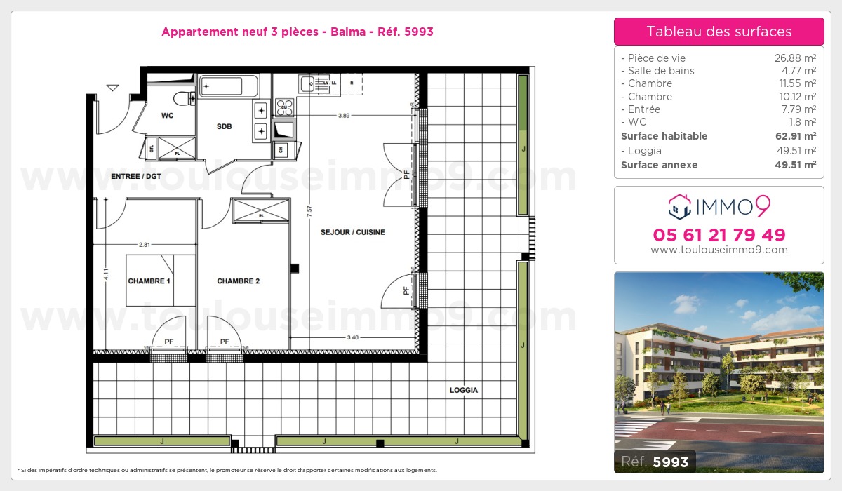 Plan et surfaces, Programme neuf Balma Référence n° 5993