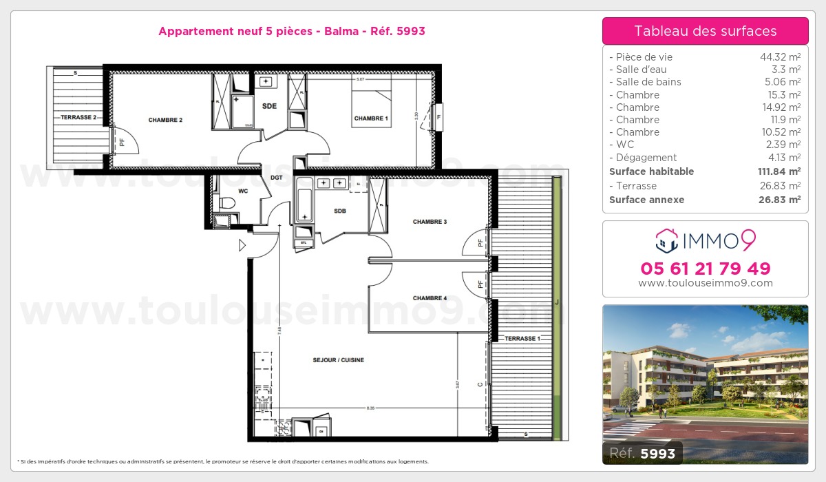 Plan et surfaces, Programme neuf Balma Référence n° 5993