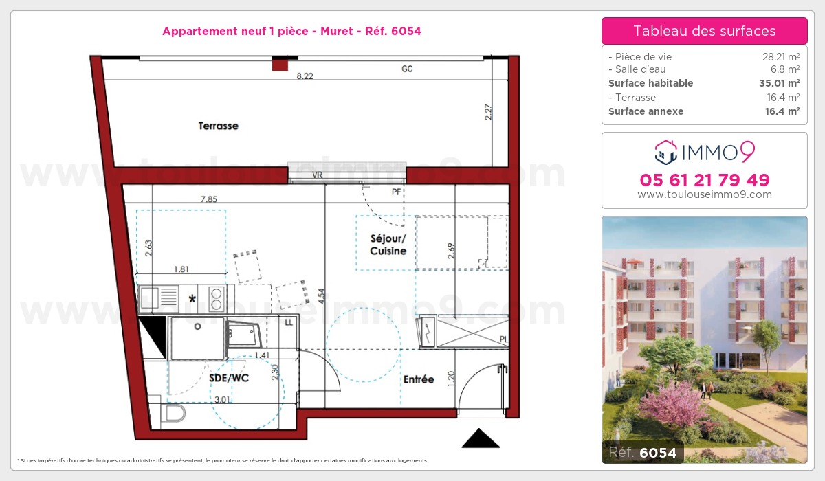 Plan et surfaces, Programme neuf Muret Référence n° 6054