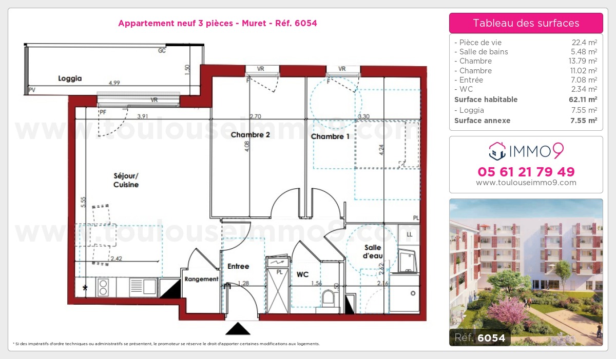 Plan et surfaces, Programme neuf Muret Référence n° 6054