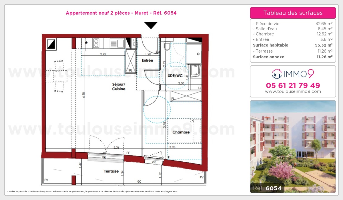 Plan et surfaces, Programme neuf Muret Référence n° 6054