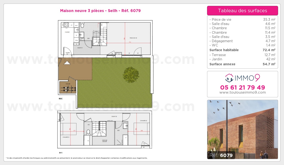 Plan et surfaces, Programme neuf Seilh Référence n° 6079