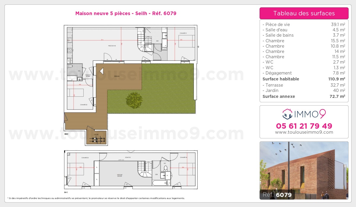 Plan et surfaces, Programme neuf Seilh Référence n° 6079