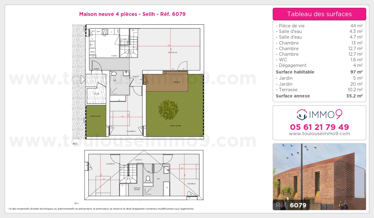 Plan et surfaces, Programme neuf Seilh Référence n° 6079