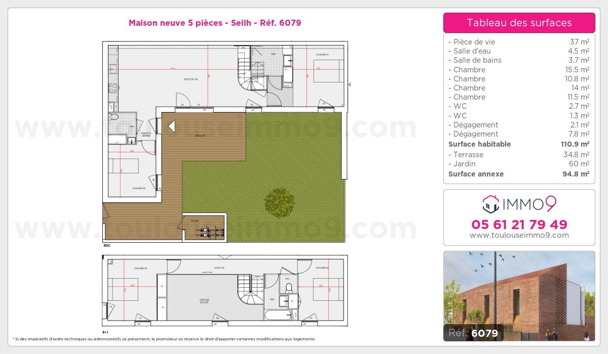 Plan et surfaces, Programme neuf Seilh Référence n° 6079