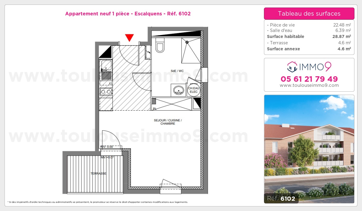 Plan et surfaces, Programme neuf Escalquens Référence n° 6102